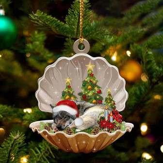 Ornament- Wolf3-Sleeping Pearl in Christmas Two Sided Ornament, Happy Christmas Ornament, Car Ornament - Thegiftio UK