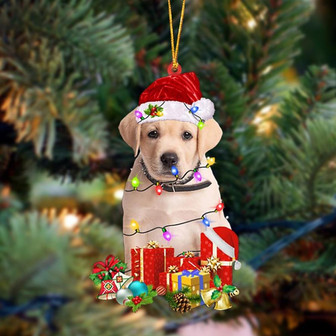 Ornament- YELLOW Goldador-Dog Be Christmas Tree Hanging Ornament, Happy Christmas Ornament, Car Ornament - Thegiftio UK
