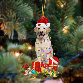 Ornament- YELLOW Labrador-Dog Be Christmas Tree Hanging Ornament, Happy Christmas Ornament, Car Ornament - Thegiftio UK