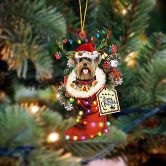 Ornament- Yorkshire 1-Xmas Boot-Two Sided Ornament, Happy Christmas Ornament, Car Ornament - Thegiftio UK