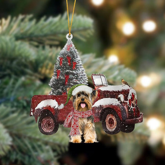 Ornament- Yorkshire Terrier 2-Christmas Truck Two Sided Ornament, Happy Christmas Ornament, Car Ornament - Thegiftio UK
