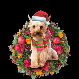 Ornament- Yorkshire Terrier Christmas Ornament, Happy Christmas Ornament, Car Ornament - Thegiftio UK