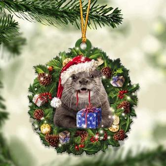 Otters and Christmas gift for her gift for him gift for Otters lover ornament, Christmas Ornament - Thegiftio UK