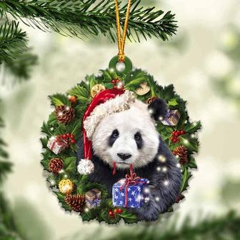 Panda and Christmas gift for her gift for him gift for Panda lover ornament, Christmas Ornament, Car Ornament - Thegiftio UK