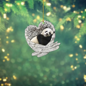 Panda Sleeping Angel Wings Ornament, Christmas Ornament, Love Panda Ornament Decor - Thegiftio