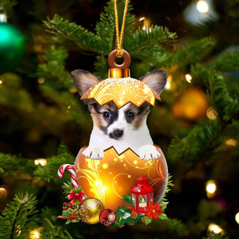 Papillon In Golden Egg Christmas Ornament - Thegiftio UK