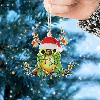Parrot Santa Hat Christmas Ornament, Christmas Tree Ornament, Loved Parrot Ornament - Thegiftio UK