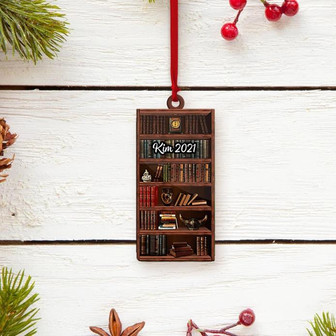 Personalized Bookself Christmas Ornament, Bookselves Ornament, Christmas Gift For Book Lover - Thegiftio UK