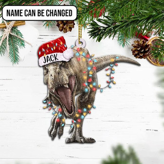 Personalized Dinosaur Christmas Ornament, Dinosaur Ornament, T-Rex Dinosaur Christmas Ornament - Thegiftio UK