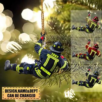 Personalized Firefighter Christmas Double-sided Print Ornament - Thegiftio UK