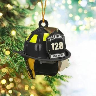 Personalized Firefighter Helmet Ornament, Firefighter Christmas Ornament, Firefighter Custom Ornament, Christmas Ornament For Firefighter - Thegiftio UK