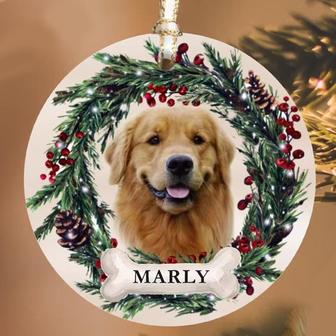 Personalized Pet Ornament, Custom Dog Christmas Ornament, Pet Memorial Ornament, Cat Christmas Photo Ornament, Pet Portrait Name Gift - Thegiftio UK