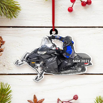 Personalized Snow Mobile Motorbike Christmas Ornament, Motorcross Ornament, Motor Racer Christmas Gift - Thegiftio UK