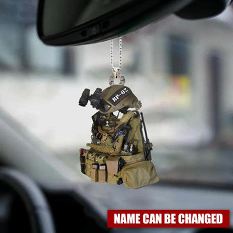Personalized Veteran Flat Acrylic Car Ornament - Thegiftio