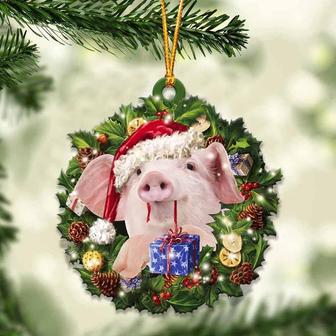 Pig and christmas gift for her gift for him gift for Pig lover ornament, Christmas Ornament, Car Ornament - Thegiftio UK