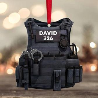 Police Bulletproof Vest Personalized Ornament- Two Sided Ornament - Thegiftio UK