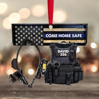 Police Uniform Come Home Safe Flat Personalized Ornament - Two Sided Ornament - Thegiftio UK