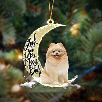 Pomeranian I Love You To The Moon And Back Hanging Ornament Dog Ornament, Car Ornament, Christmas Ornament - Thegiftio UK