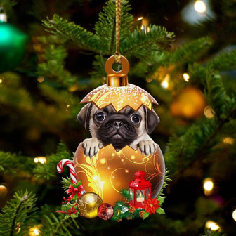 Pug 03In Golden Egg Christmas Ornament - Thegiftio UK