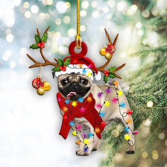 Pug Christmas Shape Ornament - Thegiftio UK
