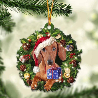 Red Dachshund and Christmas gift for her gift for him gift for Red Dachshund lover ornament, Christmas Ornament - Thegiftio UK