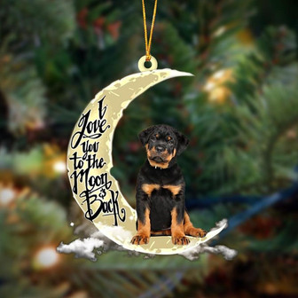 Rottweiler I Love You To The Moon And Back Hanging Ornament Dog Ornament, Car Ornament, Christmas Ornament - Thegiftio UK