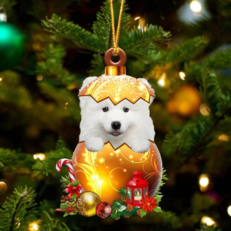 Samoyed In Golden Egg Christmas Ornament - Thegiftio