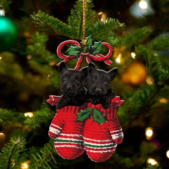 Scottish Terrier Inside Your Gloves Christmas Holiday-Two Sided Ornament, Christmas Ornament, Car Ornament - Thegiftio UK