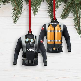 Scuba Diving Outfit Personalized Christmas Ornament, Scuba Diving Vest, Scuba Fan, Christmas Gift For Swimming Lover
