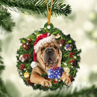 Shar Pei and Christmas gift for her gift for him gift for Shar Pei lover ornament, Christmas Ornament - Thegiftio UK