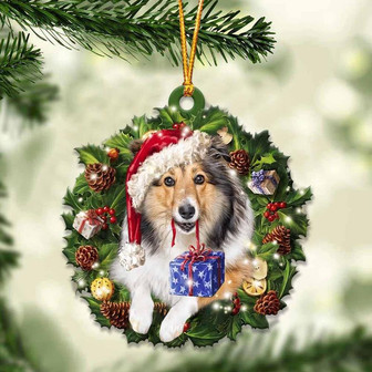Sheltie and Christmas gift for her gift for him gift for Sheltie lover ornament, Christmas Ornament - Thegiftio UK