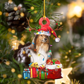 Shetland Sheepdog Christmas Shape Ornament - Thegiftio UK