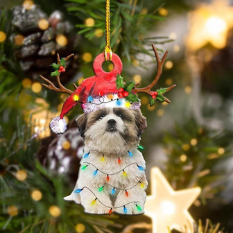 Shih Tzu Christmas Shape Ornament - Thegiftio UK