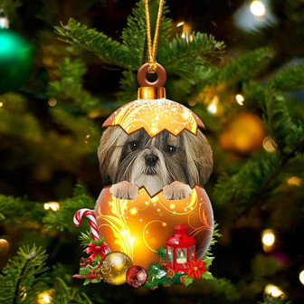 Shih Tzu. In Golden Egg Christmas Ornament - Thegiftio UK