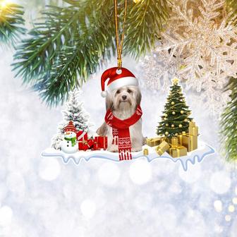 Shih Tzu Santa Christmas Tree Ornament Flat 2D, Pet Dog Lover Gifts, Christmas Tree Ornament, Home Decor - Thegiftio UK