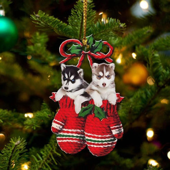 Siberian Husky Inside Your Gloves Christmas Holiday-Two Sided Ornament, Christmas Ornament, Car Ornament - Thegiftio UK