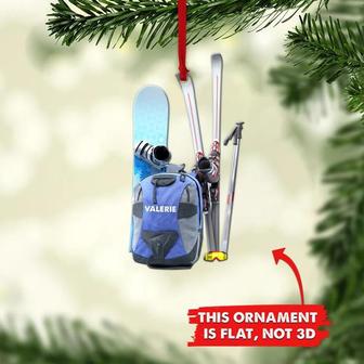 Snowboarding Skiing Personalized Flat Ornaments, Ornament Custom Winter Tourism, Winter Tourism Gift, Gift For Skier - Thegiftio UK