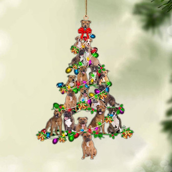 Staffordshire Bull Terrier-Christmas Tree Lights-Two Sided Ornament, Christmas Ornament, Car Ornament - Thegiftio UK