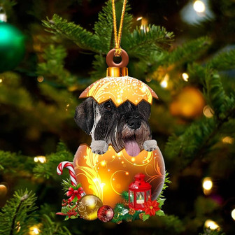 Standard Schnauzer In Golden Egg Christmas Ornament - Thegiftio UK