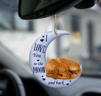 Vizsla moon back vizsla lover dog moms two sided ornament - Thegiftio UK