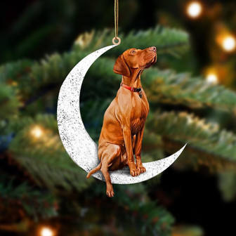 Vizsla-Sit On The Moon-Two Sided Ornament - Thegiftio UK