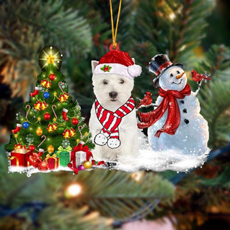 West Highland White Terrier Christmas Snow Hanging Ornament Dog Ornament, Car Ornament, Christmas Ornament - Thegiftio UK
