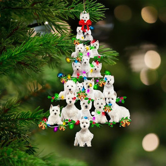 West Highland White Terrier-Christmas Tree Lights-Two Sided Ornament - Thegiftio UK