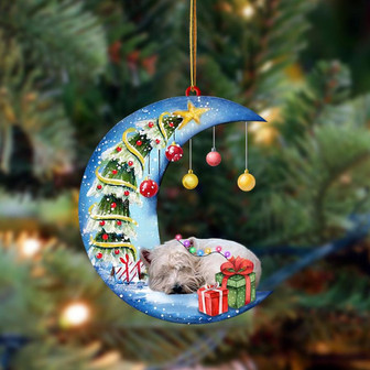 West Highland White Terrier-Sleep On The Moon Christmas Two Sided Ornament, Christmas Ornament, Car Ornament - Thegiftio UK