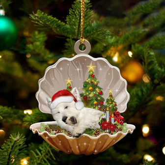 West Highland White Terrier-Sleeping Pearl in Christmas Two Sided Ornament, Christmas Ornament, Car Ornament - Thegiftio UK