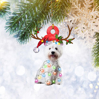 West Highland White Terrier Westie Dog Christmas Light Reindeer Ornament, Christmas Tree Ornament, Home Decor - Thegiftio