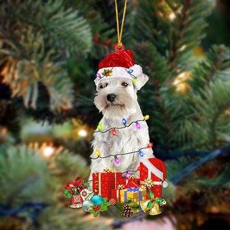 WHITE Miniature Schnauzer 5-Dog Be Christmas Tree Hanging Ornament, Christmas Ornament, Car Ornament - Thegiftio UK