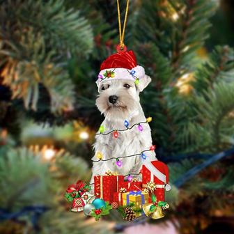 WHITE Miniature Schnauzer 5-Dog Be Christmas Tree Hanging Ornament - Thegiftio UK