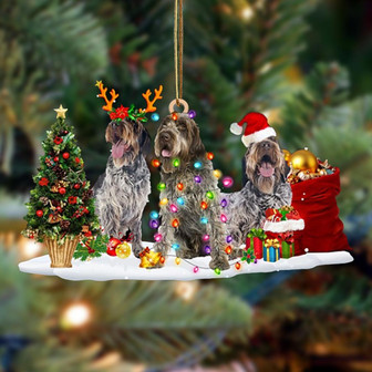 Wirehaired Pointing Griffon-Christmas Dog Friends Hanging Ornament, Christmas Ornament, Car Ornament - Thegiftio UK