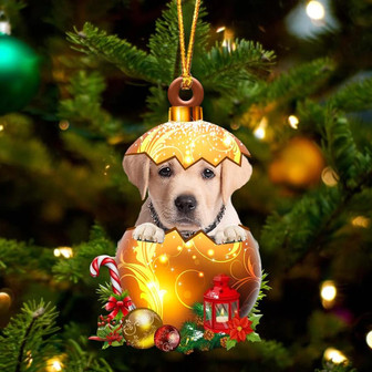 YELLOW Goldador In Golden Egg Christmas Ornament - Thegiftio